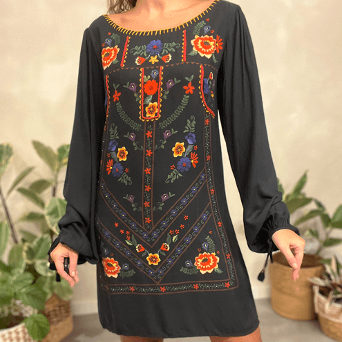 Vestido Floral Bordado Farm