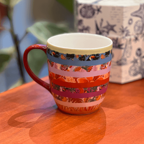 Caneca Listra Floral