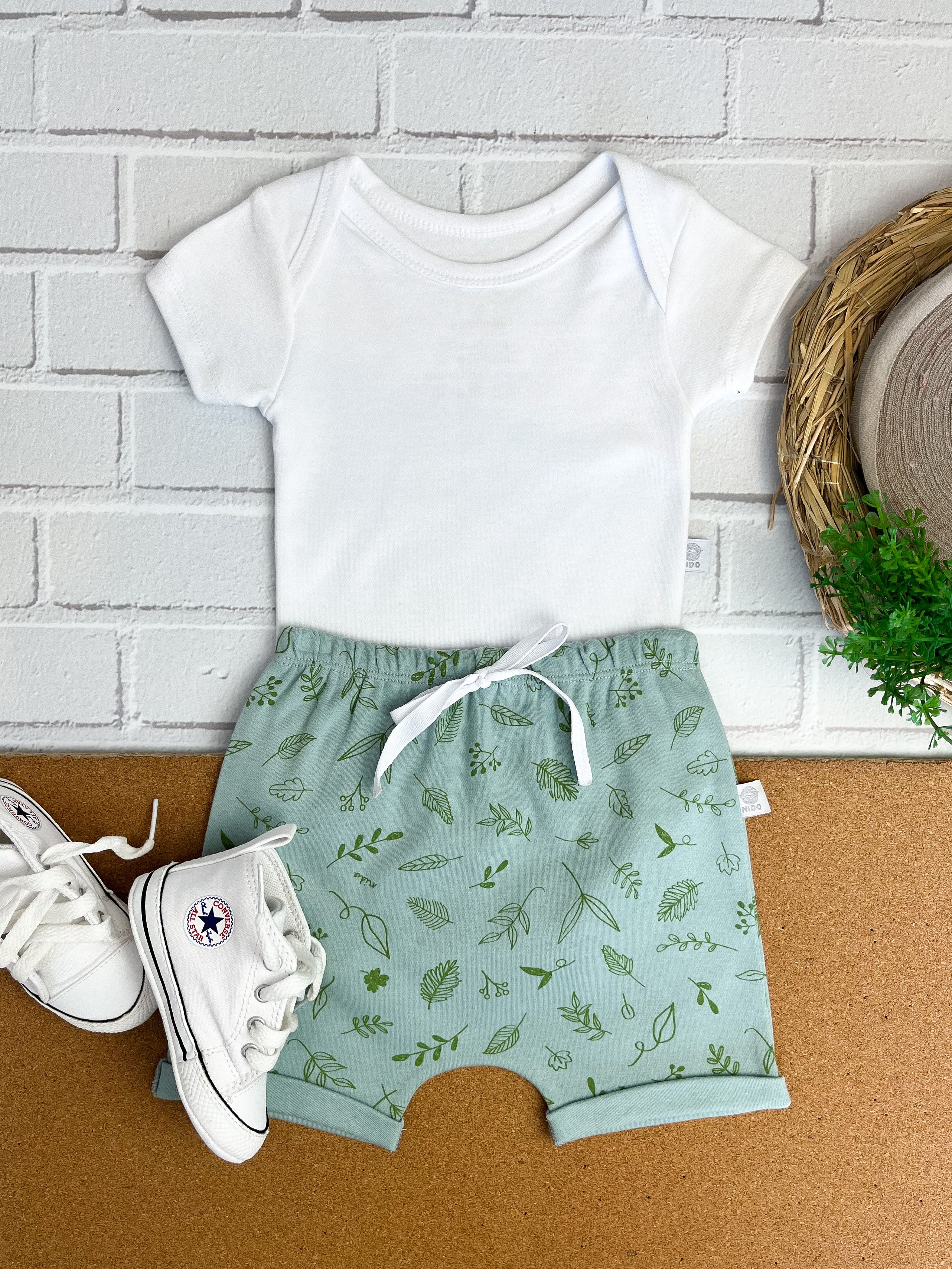 Kit 3 Conjunto De Roupa Camisa E Sorts Bebê Unisexx 0-12 Mês