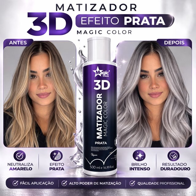 Matizador Magic Color 3d Efeito Prata 500ml | Nany Beleza Cosméticos