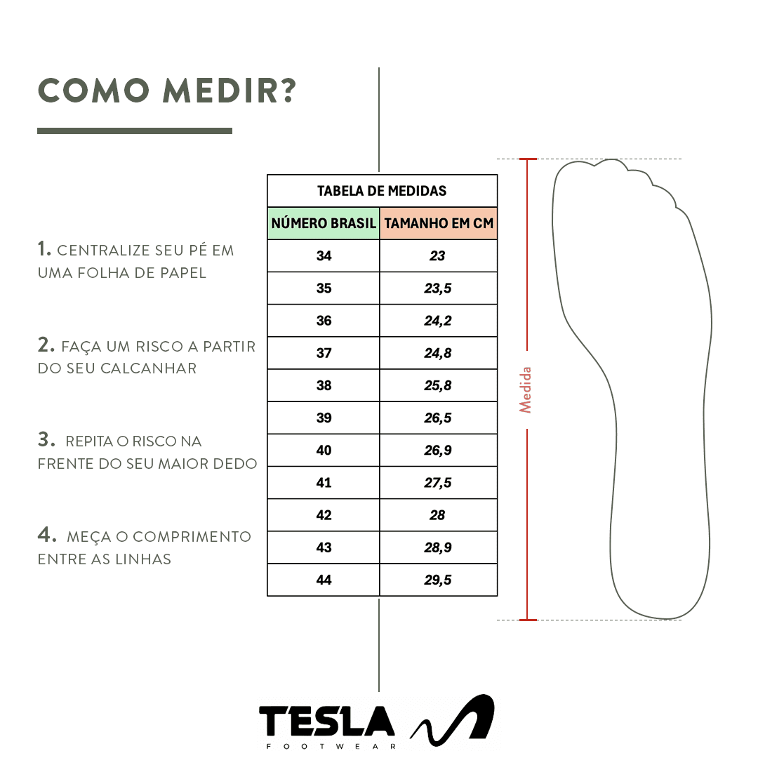 Tabela de Medidas Tesla