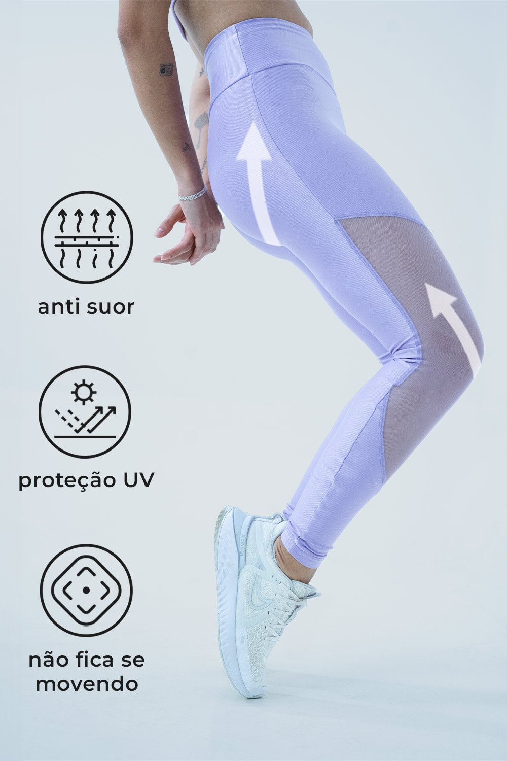 Fashion calça legging lilas