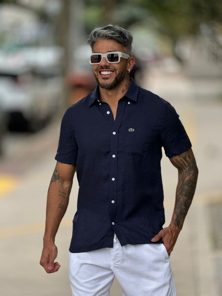 Camisa Linho Lacoste Camisa Social Lacoste Original Camisa Lacoste