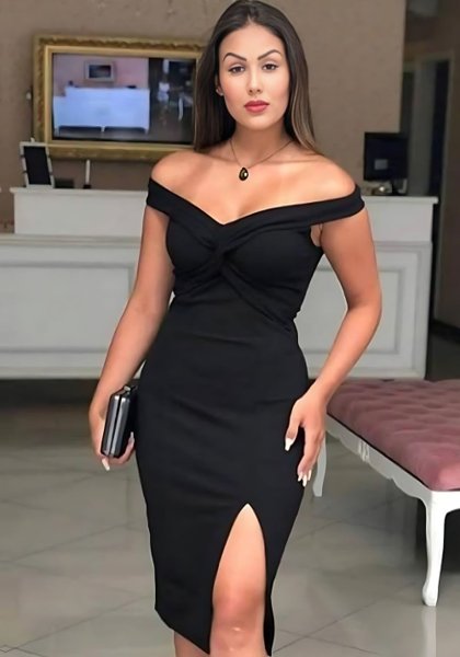 Vestido Bandagem Preto Midi Vestido Preto Vestido De Festa