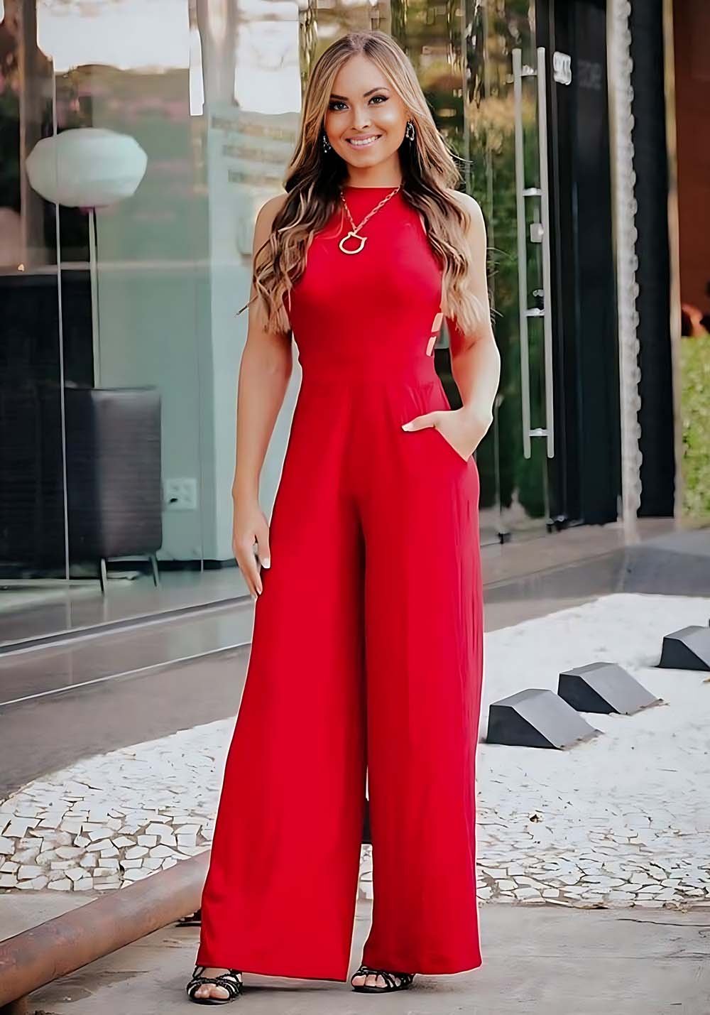 Macacão Pantalona Moda MacacÃ£o Feminino Macacão Pantalona Macacao