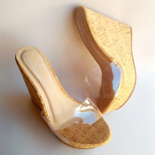 Tamanco Anabela Sandalia Anabela Transparente Sandália Anabela