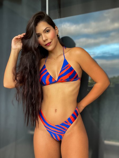 Conjunto Noronha - Zebra Laranja com Azul | Abramar