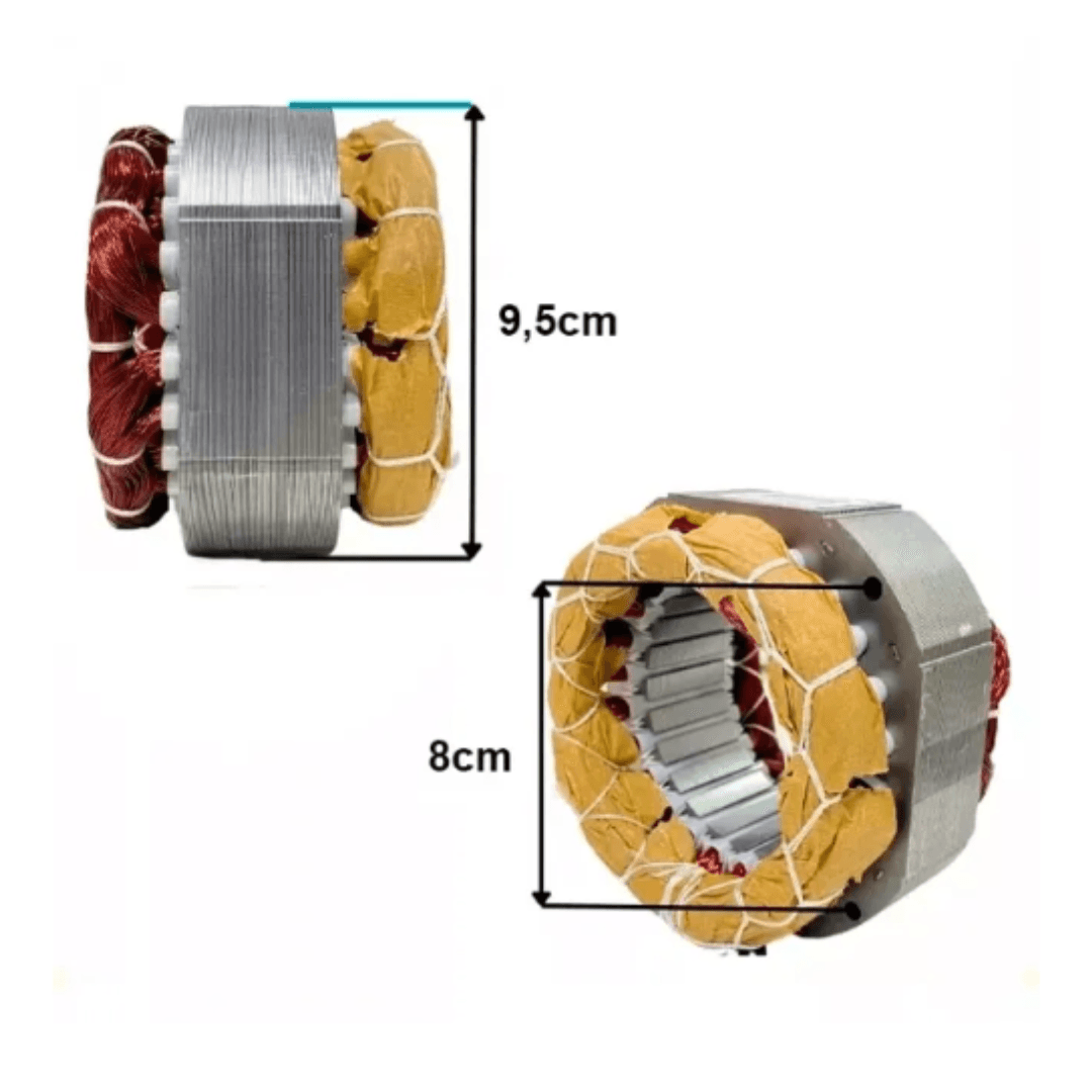 Detalhe da bobinagem de qualidade do Estator Garen