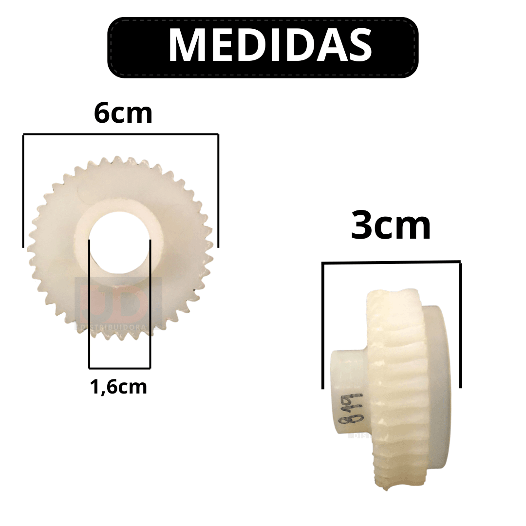 Coroa Z40 mostrando o furo interno para encaixe no eixo do motor