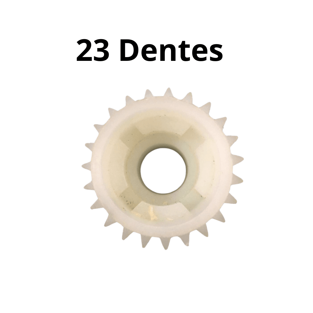 Detalhe da coroa de nylon e seus dentes