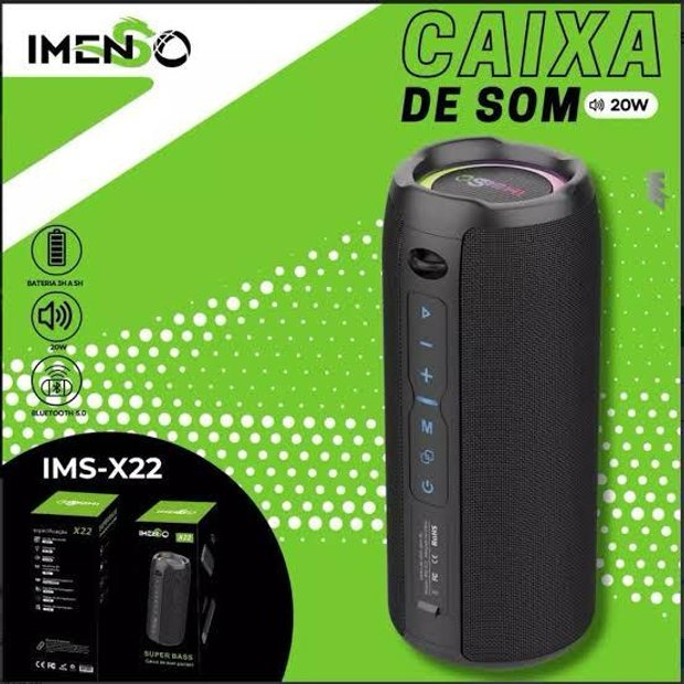 Caixa de Som Bluetooth Portátil Imenso X22 20W | Jal Eletro