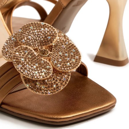 Sandália Bronze Flor Strass Constance Usedeju