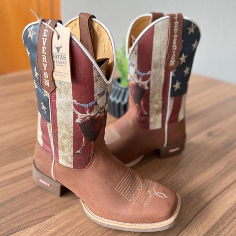 Texana Nilson - Couro Horse Nescau/ Estampa Americana
