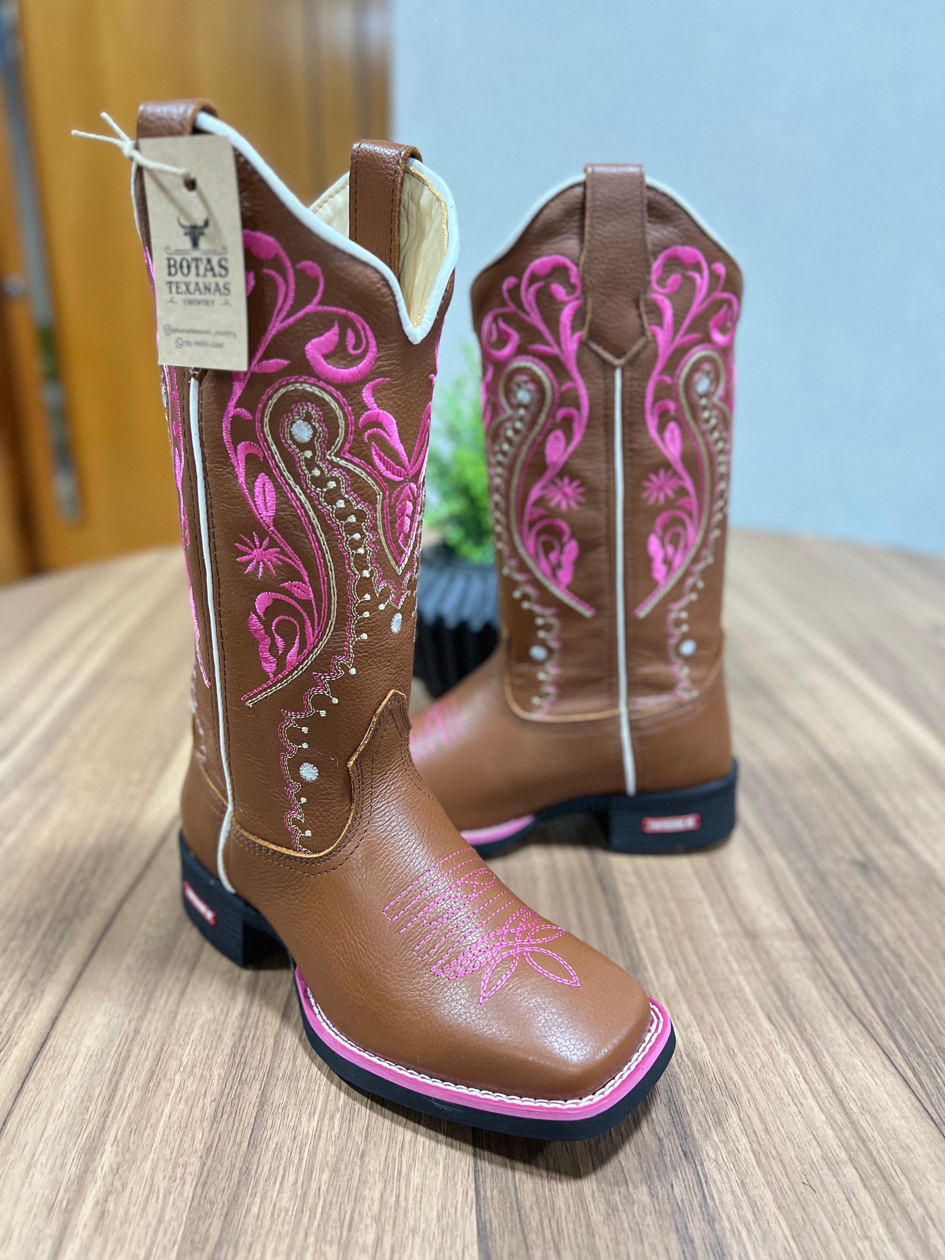 botas vaqueras botas rosas para mujer refill