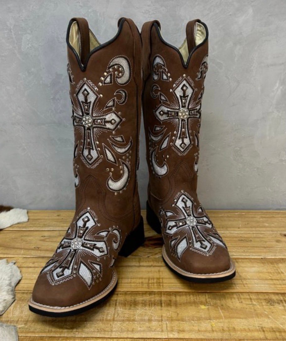 Texana Amora 2.0 - Couro Horse Nescau/Laser Prata