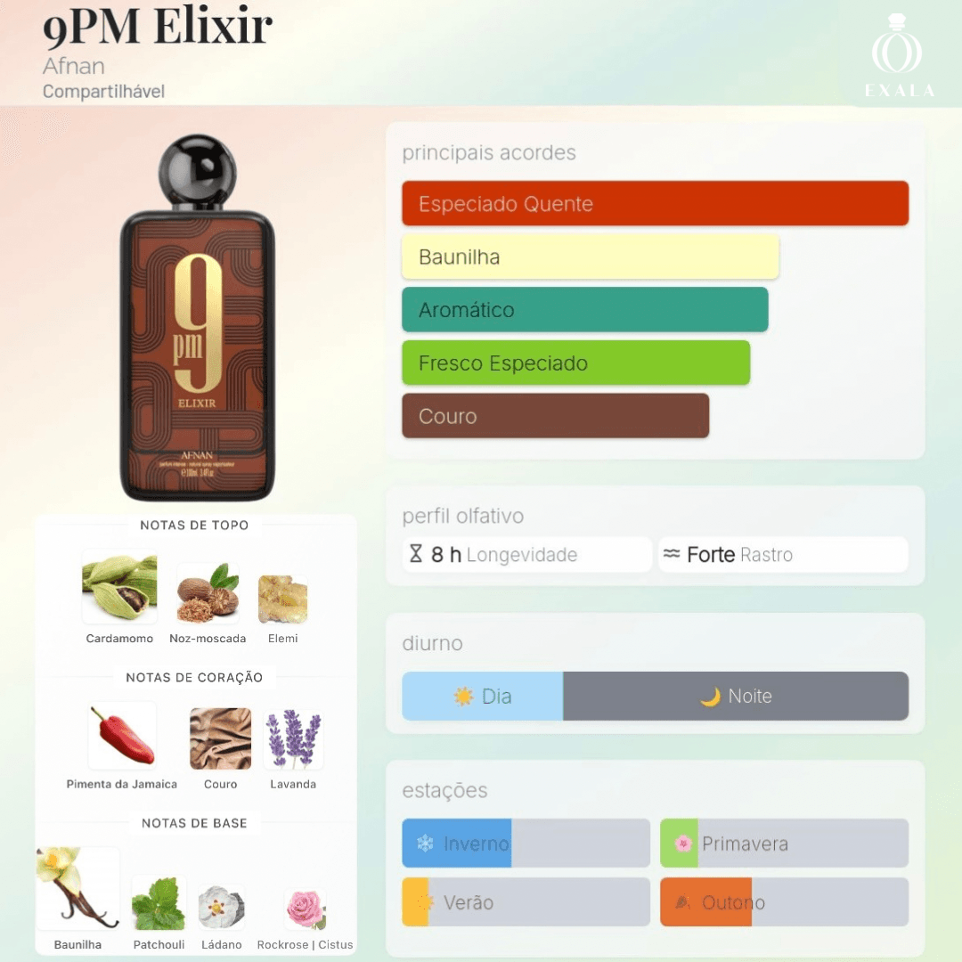 Perfume árabe Masculino 9PM Elixir Afnan | Exala Perfumaria
