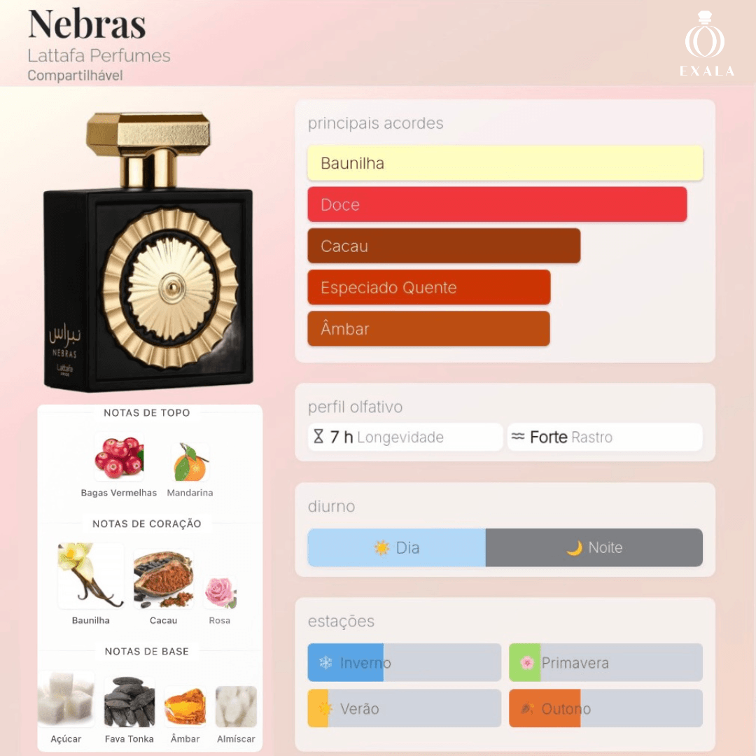 Perfume árabe feminino Nebras EDP Lattafa Pride 100ml | Exala