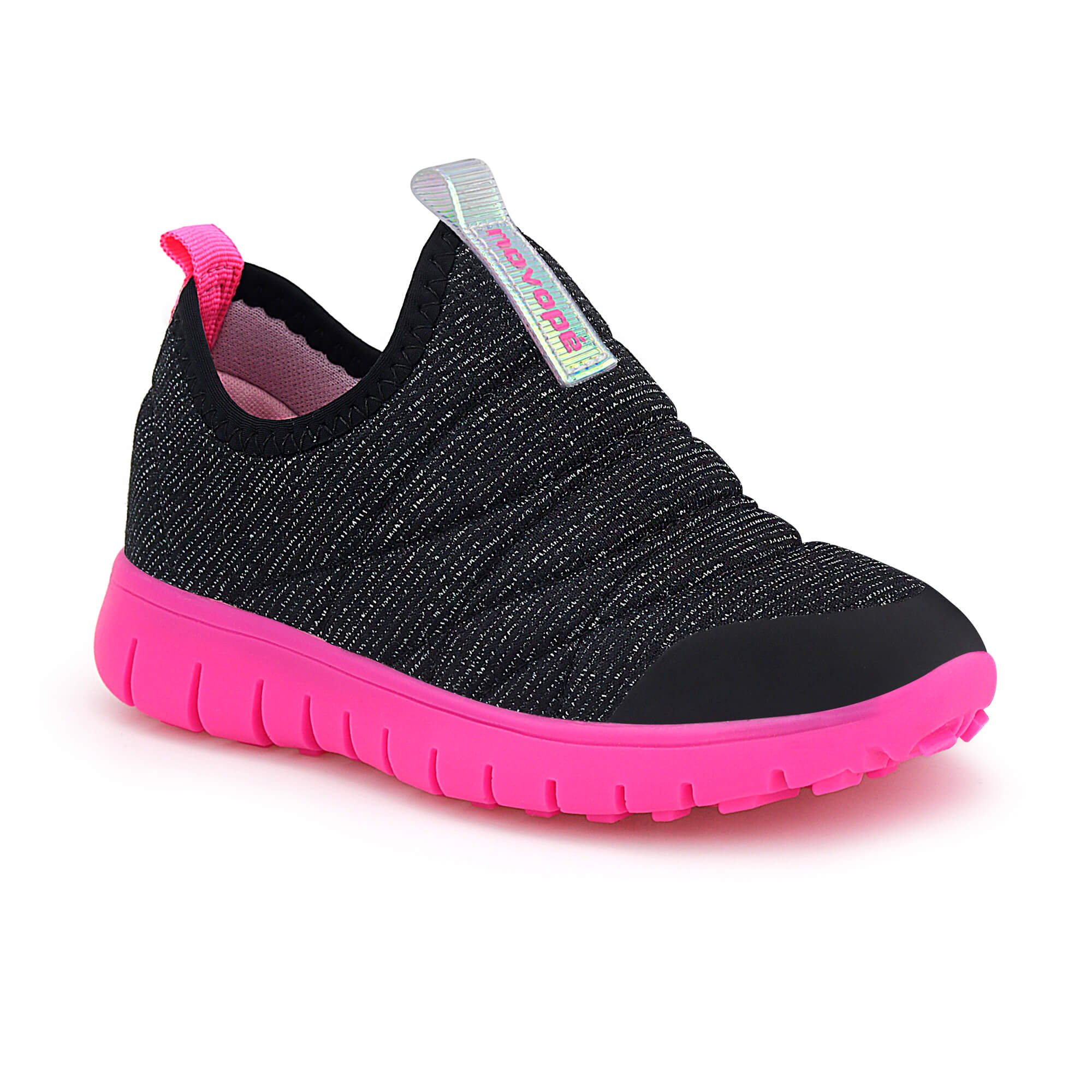 Tenis infantil preto com sales glitter