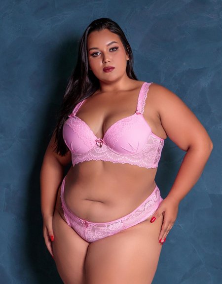 Conjunto com bojo plus size 2978 | Milla Sonho Íntimo