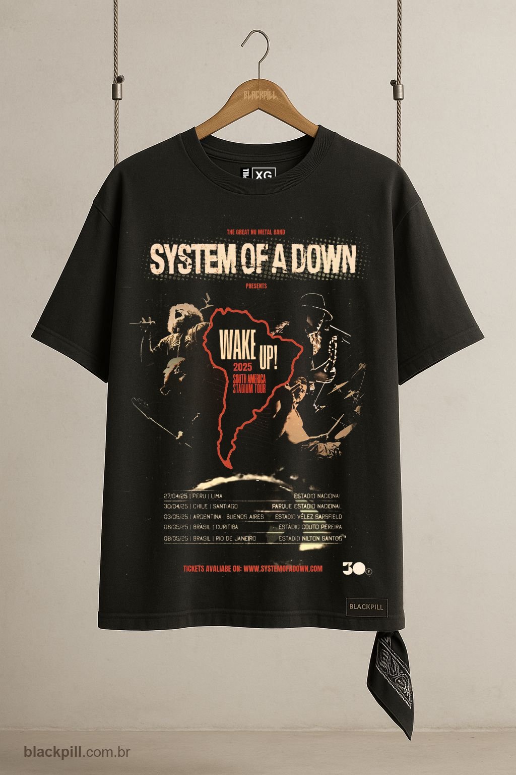 Camiseta Oversized BlackPill System SOAD System of a down world