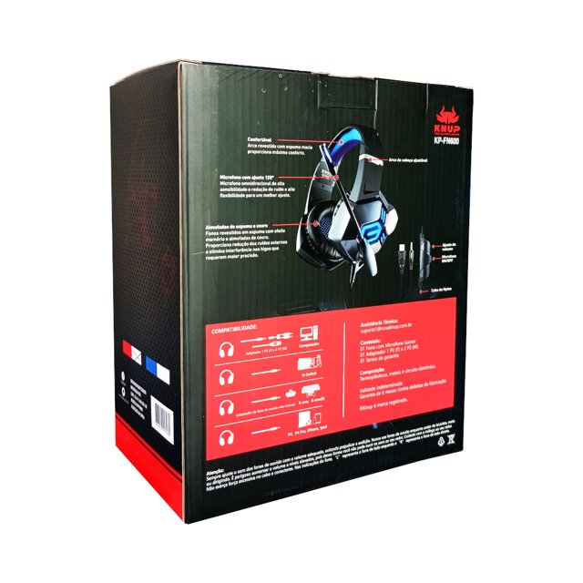 Fone de Ouvido Headset Gamer PC/Mobile/Consoles KP-FN600 Knup | 158 ...