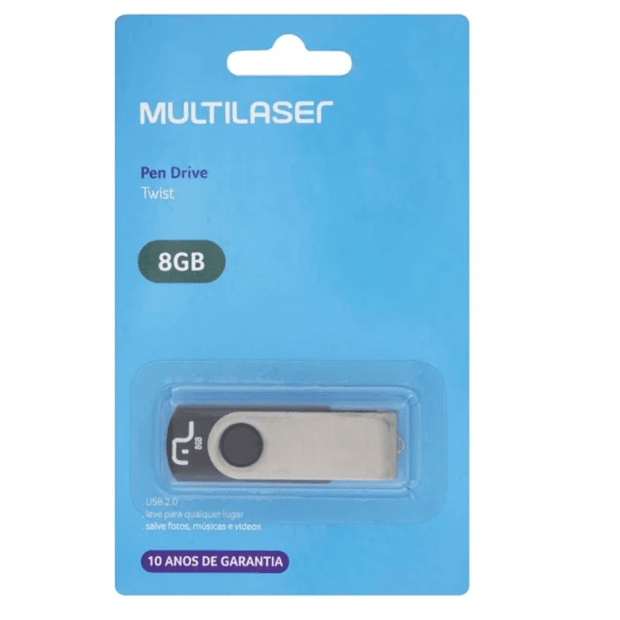 Sad 52 Pendrive 8GB Twist PD587 Multilaser | 158 TECNOLOGIA