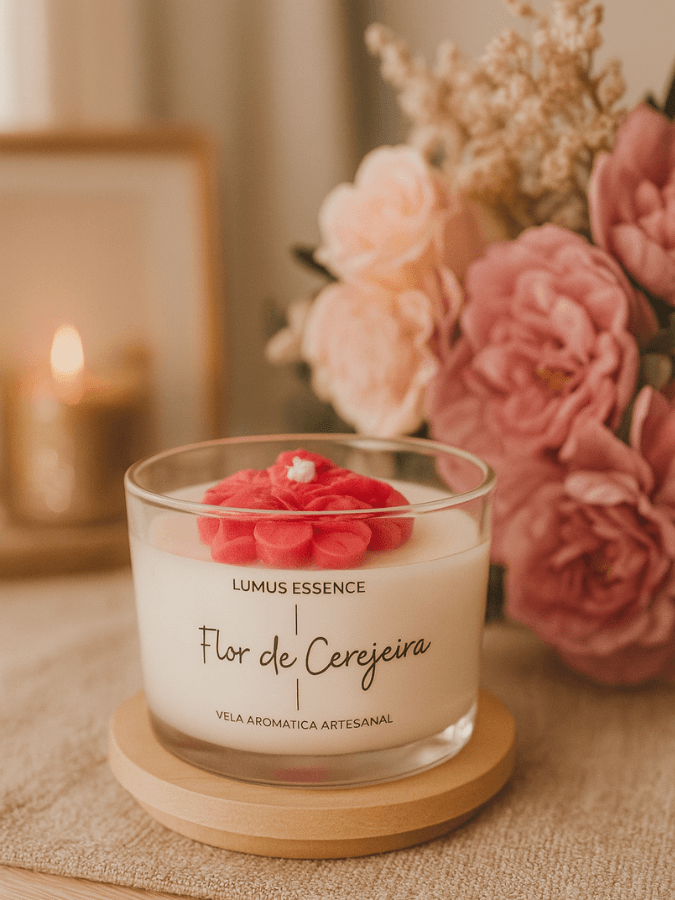 Vela Aromática Flor de Cerejeira 120gr | Lumus Essence