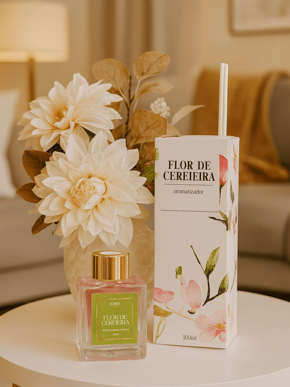 Difusor de Varetas Flor de Cerejeira 100ml | Lumus Essence