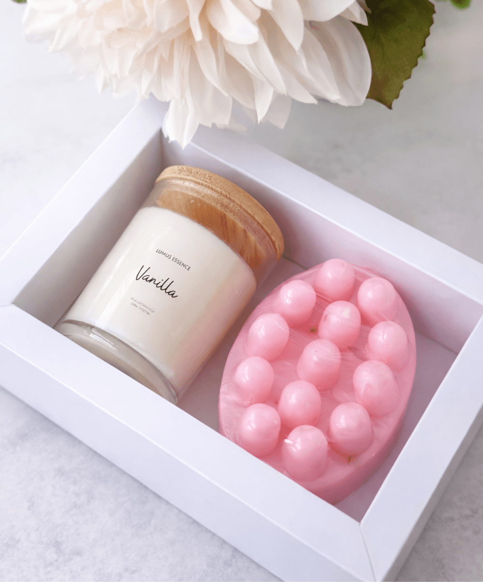 Kit Vela 70g e Sabonete Massageador | Lumus Essence