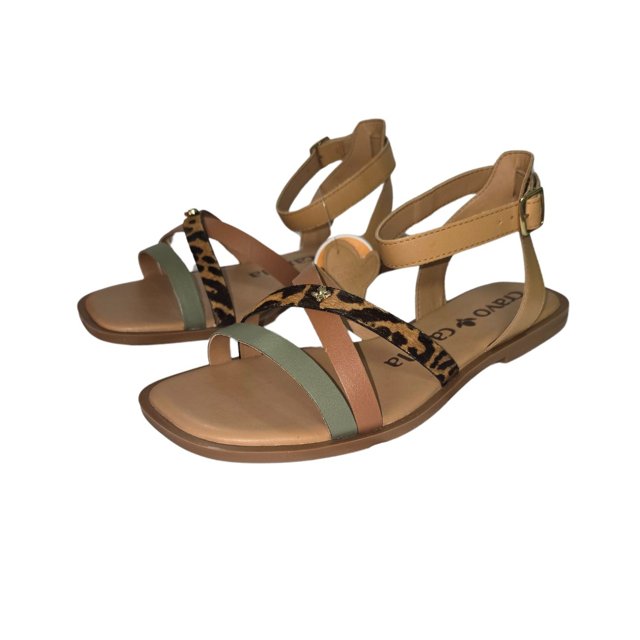 Sandalia Papete Sandalia Cravo Canela Papete Tratorada Tiras Couro