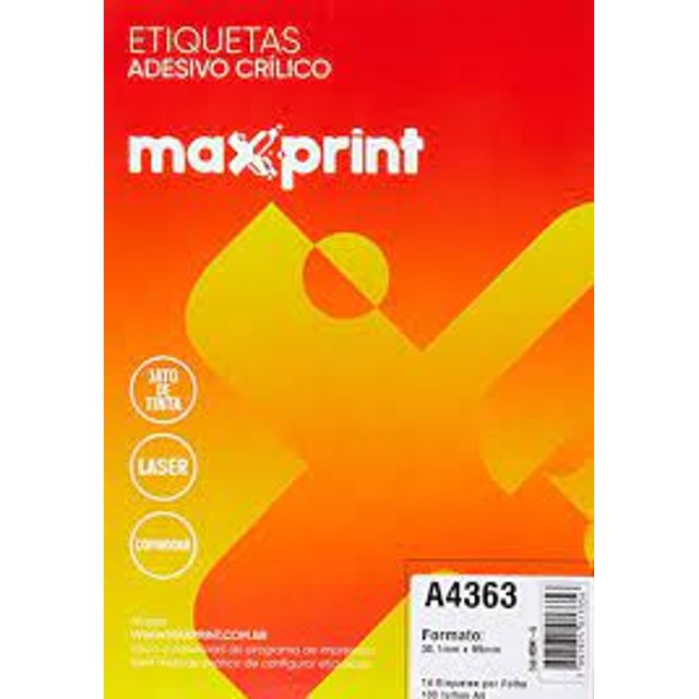 Etiqueta A4 Refa4363 14 381x990 Com 100 Folhas Maxprint Conesul