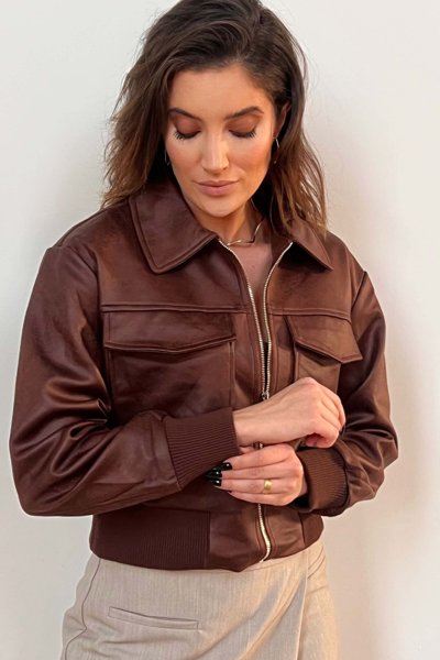 Leather Jacket Jaqueta Bomber De Couro Feminina Jaqueta Feminina