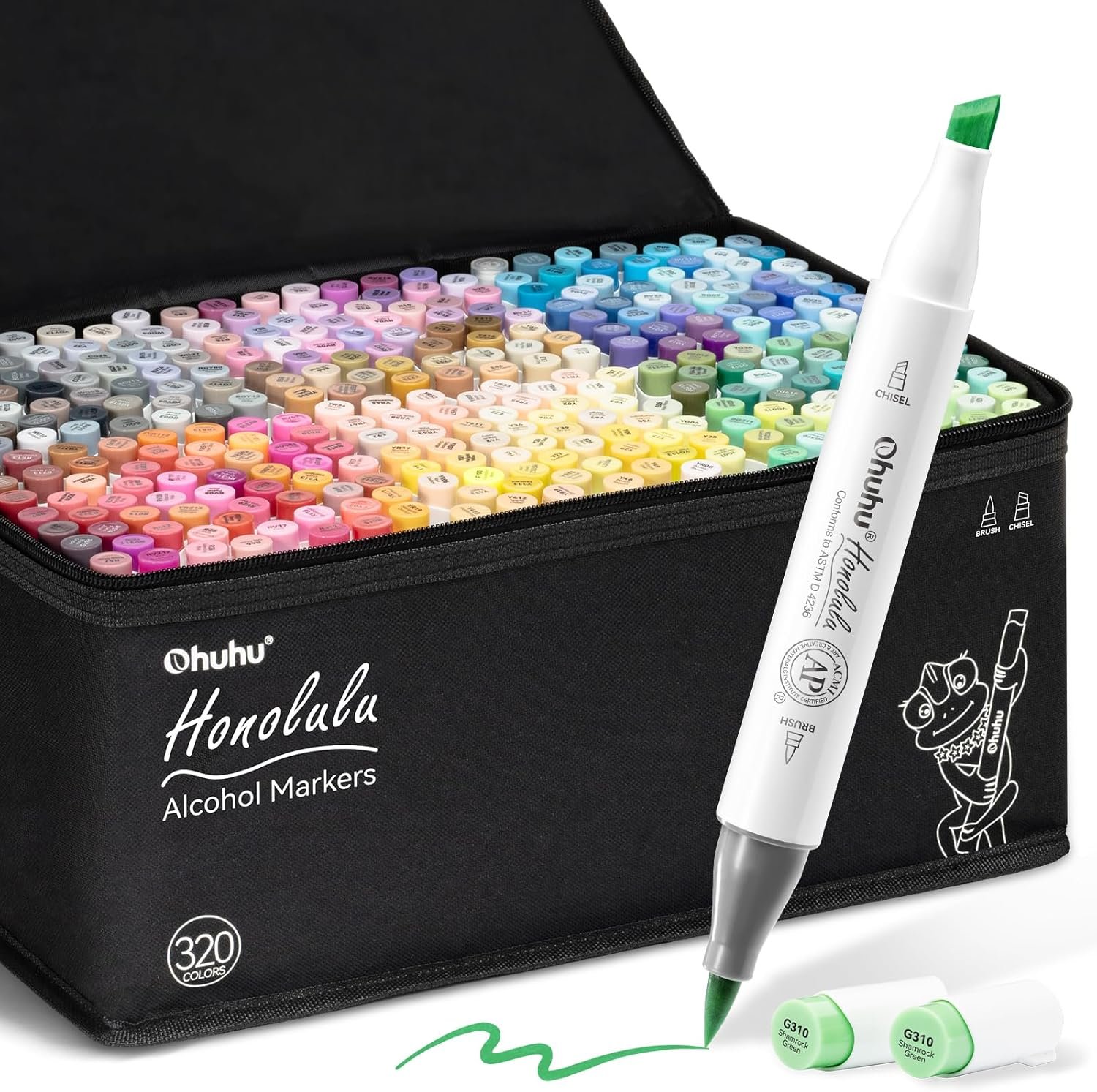 Marcadores de Arte Ohuhu Honolulu 320 Cores - Liberte Sua