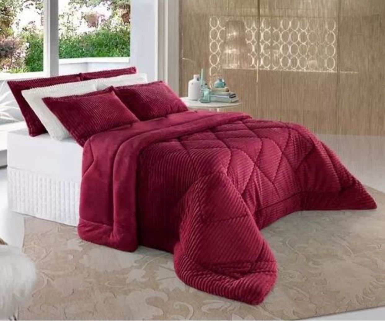 Edredom Avulso Casal Plush em Alto Relevo - BBC Textil | Gardênia