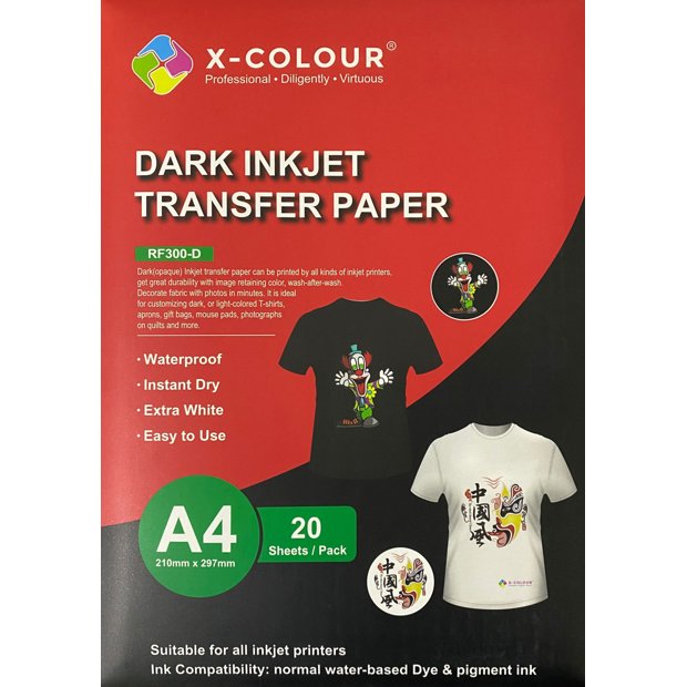 Papel Transfer Tecido Escuro Algodão - A4 - 5 Folhas | Karin Papéis