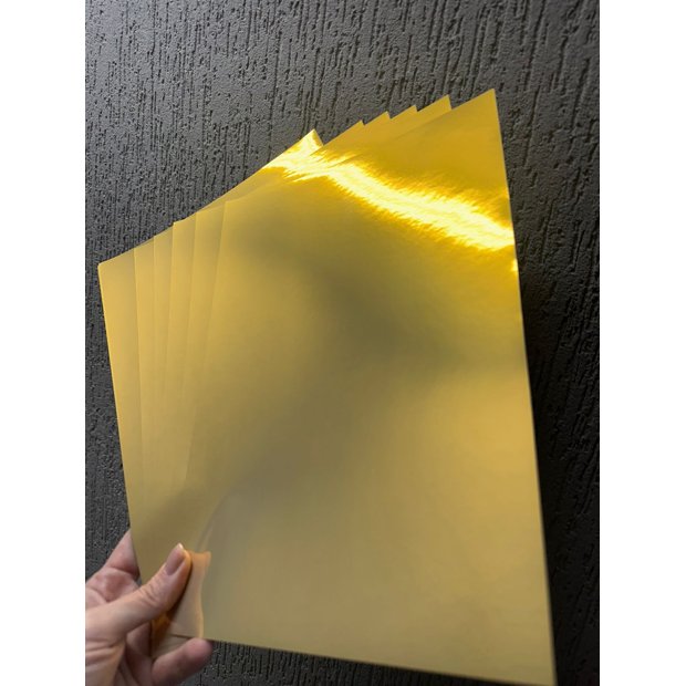 Vinil Adesivo DOURADO 130g A4 - 10 folhas | Karin Papéis