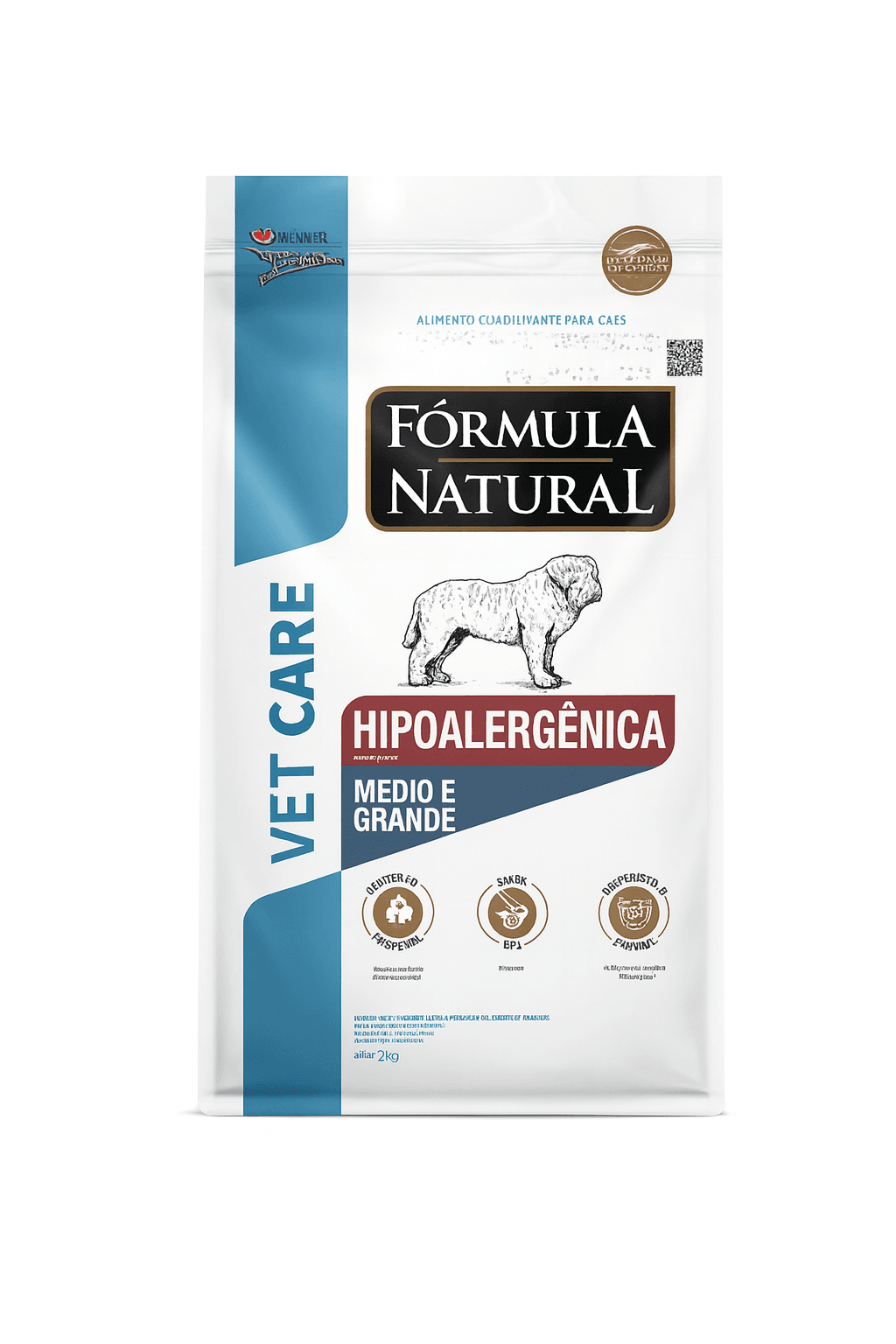 Fórmula Natural Vet Care Hipoalergênica – Ração Seca para Cães Médios e ...