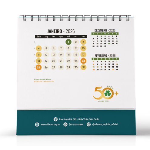 Calendario Aliança 50 Anos - 2026