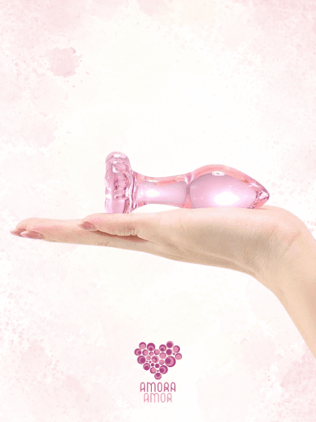 Plug Anal em Vidro com Base em formato de Flor | Amora Amor Store