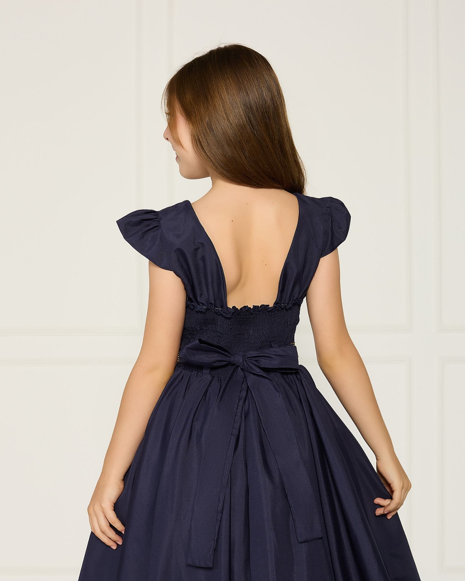 Vestido Casual Azul Marinho Infantil De Festa 15 Anos Liso JL Kids