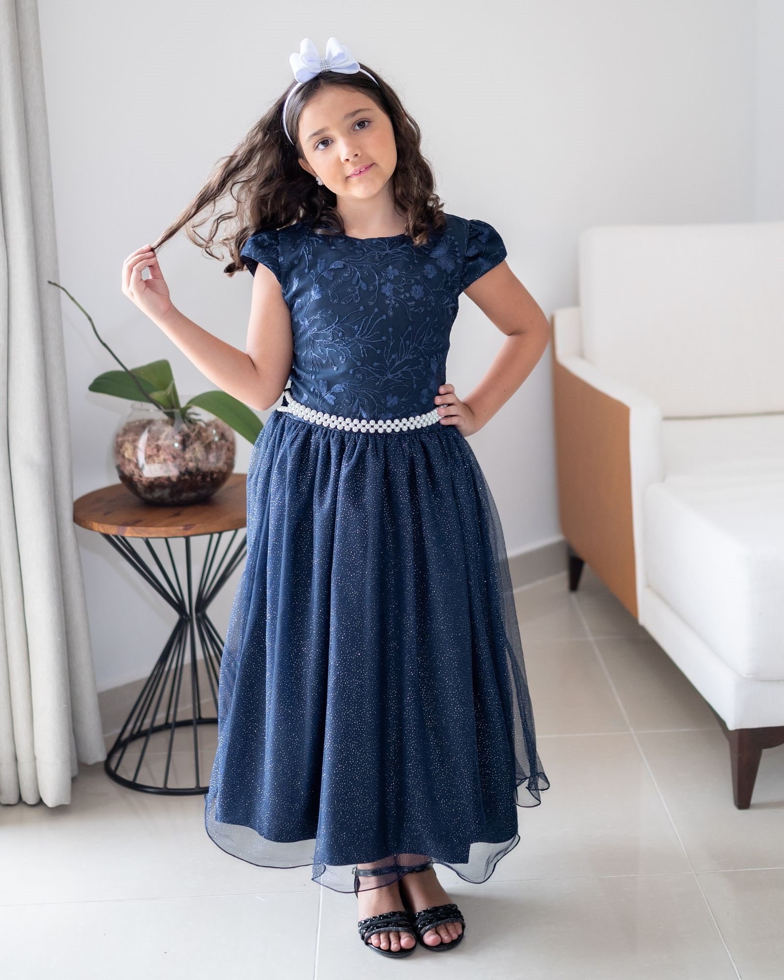Vestido Glitter Renda Infantil JL Kids