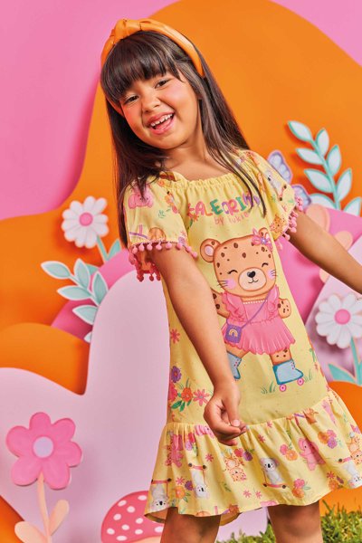 Vestido infantil de shops oncinha