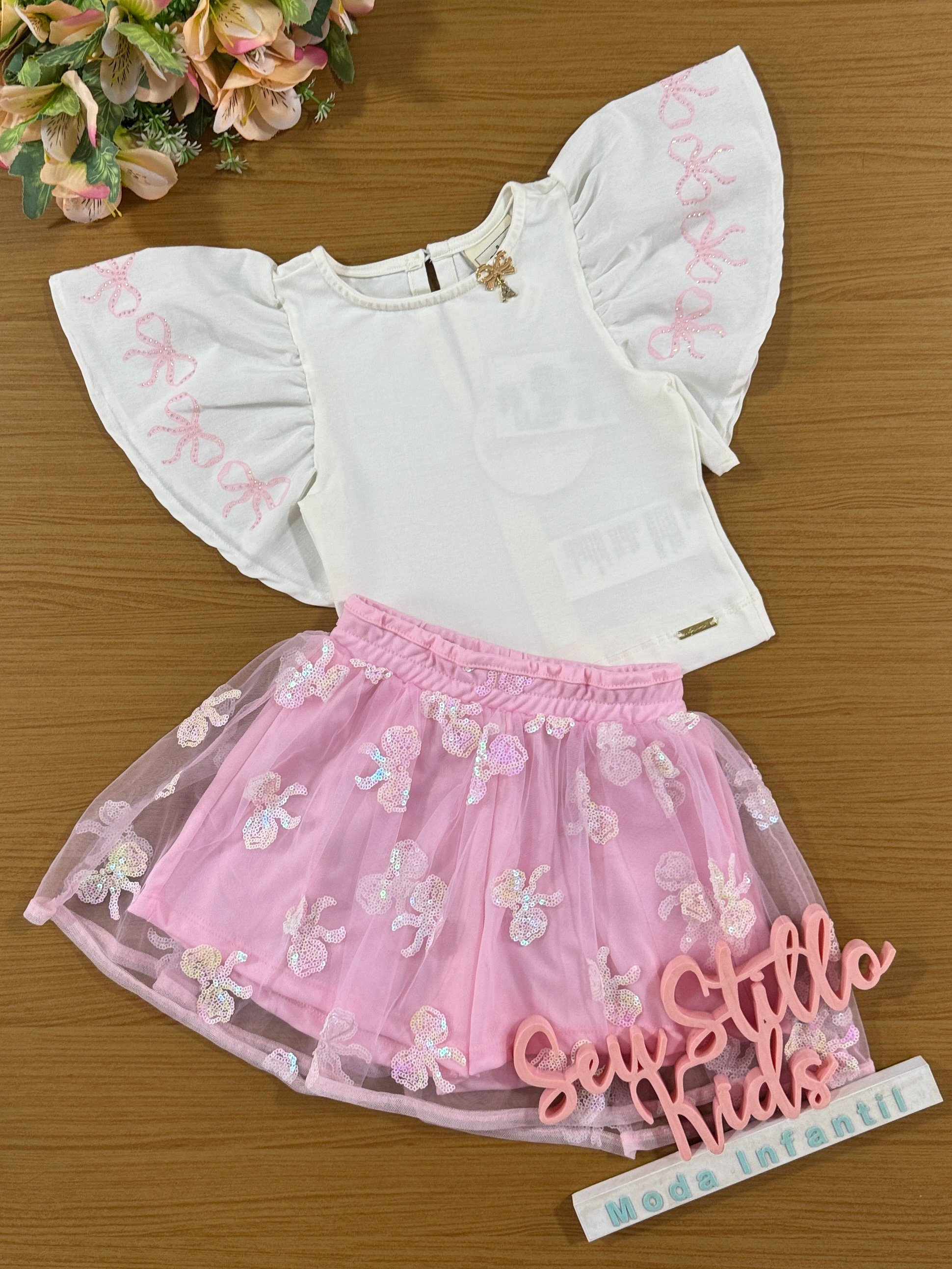 Saia Rodada Conjunto De Saia E Blusa Para CrianÇa Blusa Saia