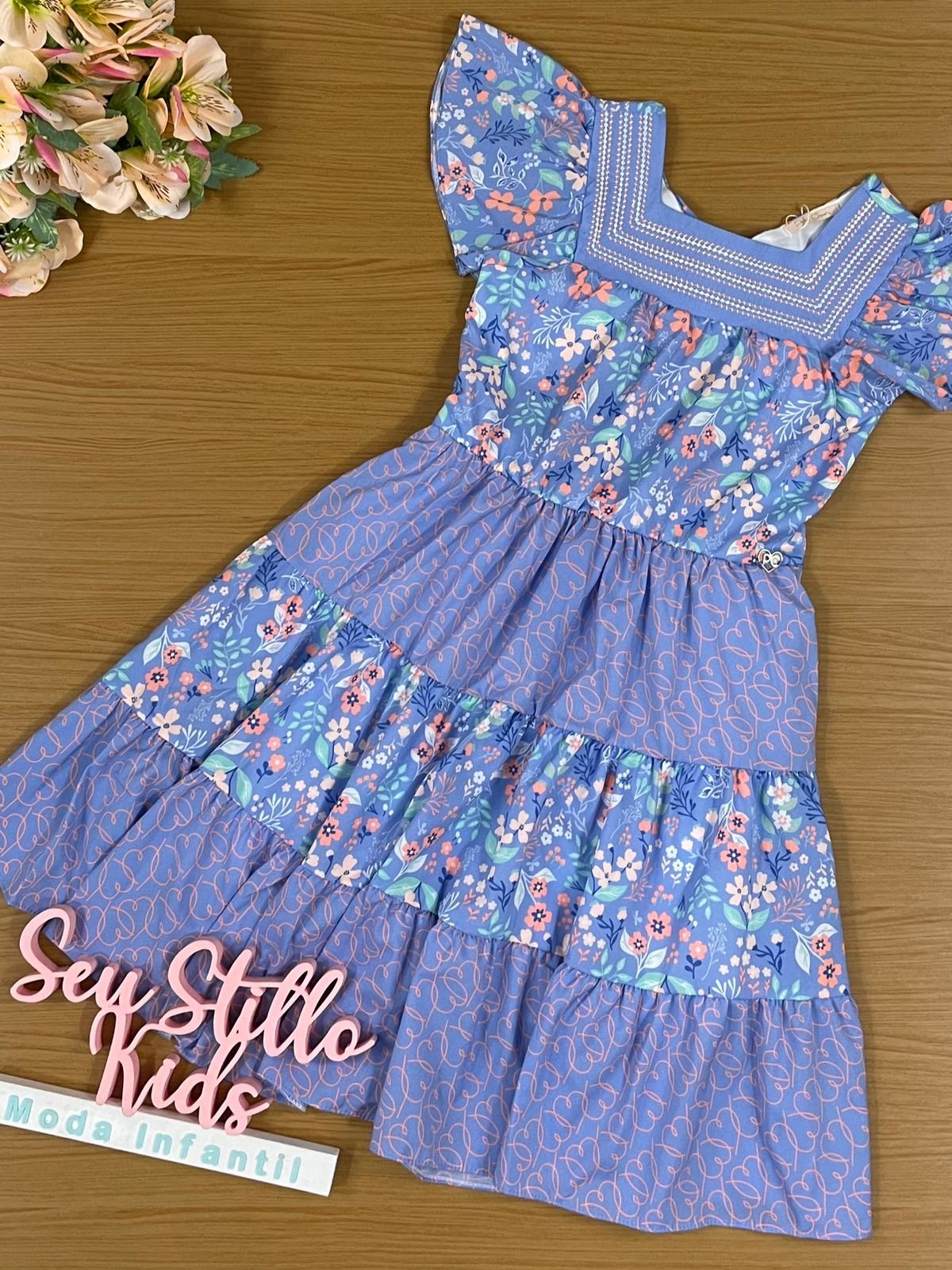 Vestido petit cherie azul shops claro