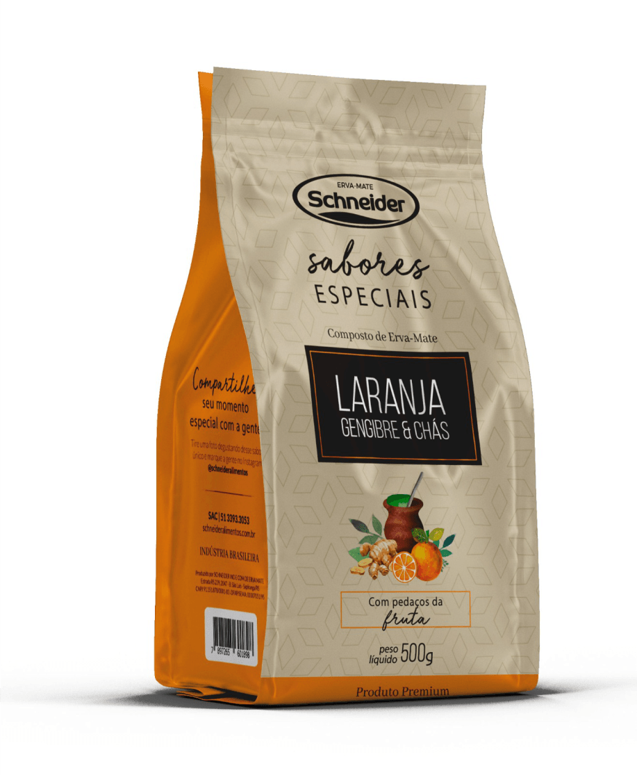 Erva-Mate Sabores Especiais - Laranja e Gengibre 500g | Schneider