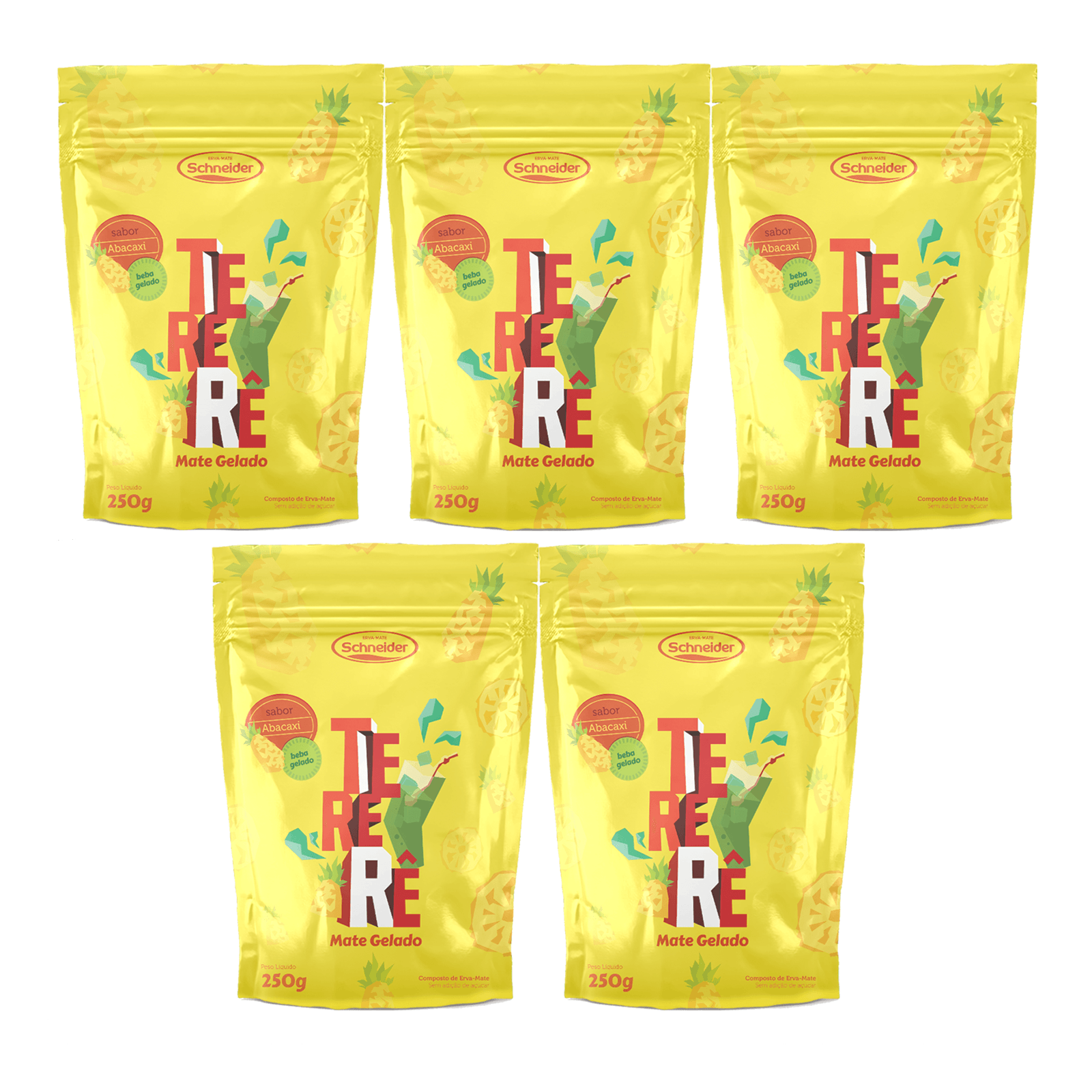 Kit Ervas Tererê - Abacaxi 250g - 5un | Schneider Erva-Mate