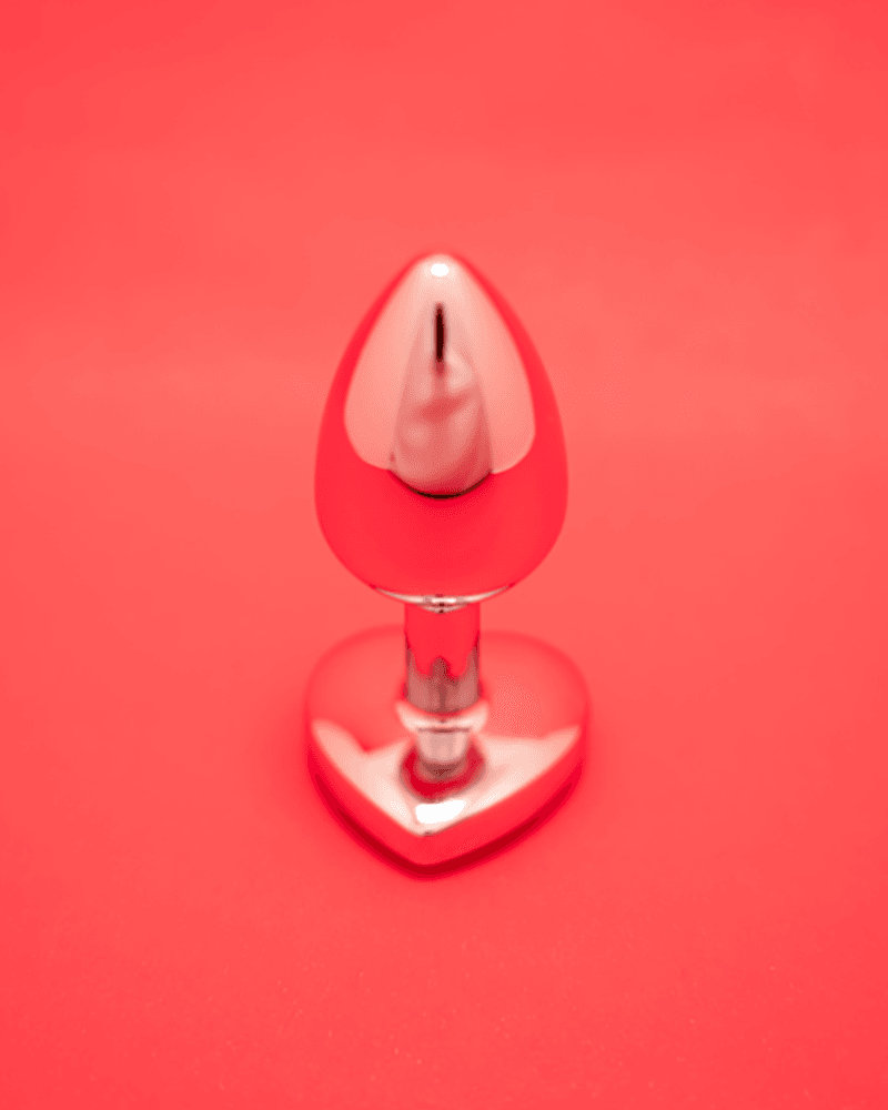 Plug Anal Metal Heart Cromado 6,5 x 3,2cm | Whoopee Sexshop