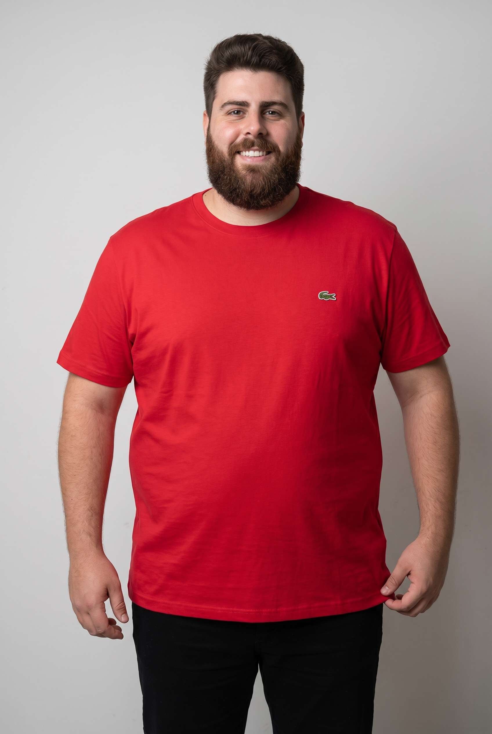 紅 Camiseta Lacoste Plus Size | SP Grifes