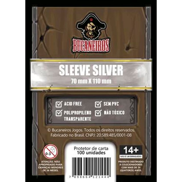 Sleeves Silver (70 x 110 mm) - Bucaneiros | Kobold Games