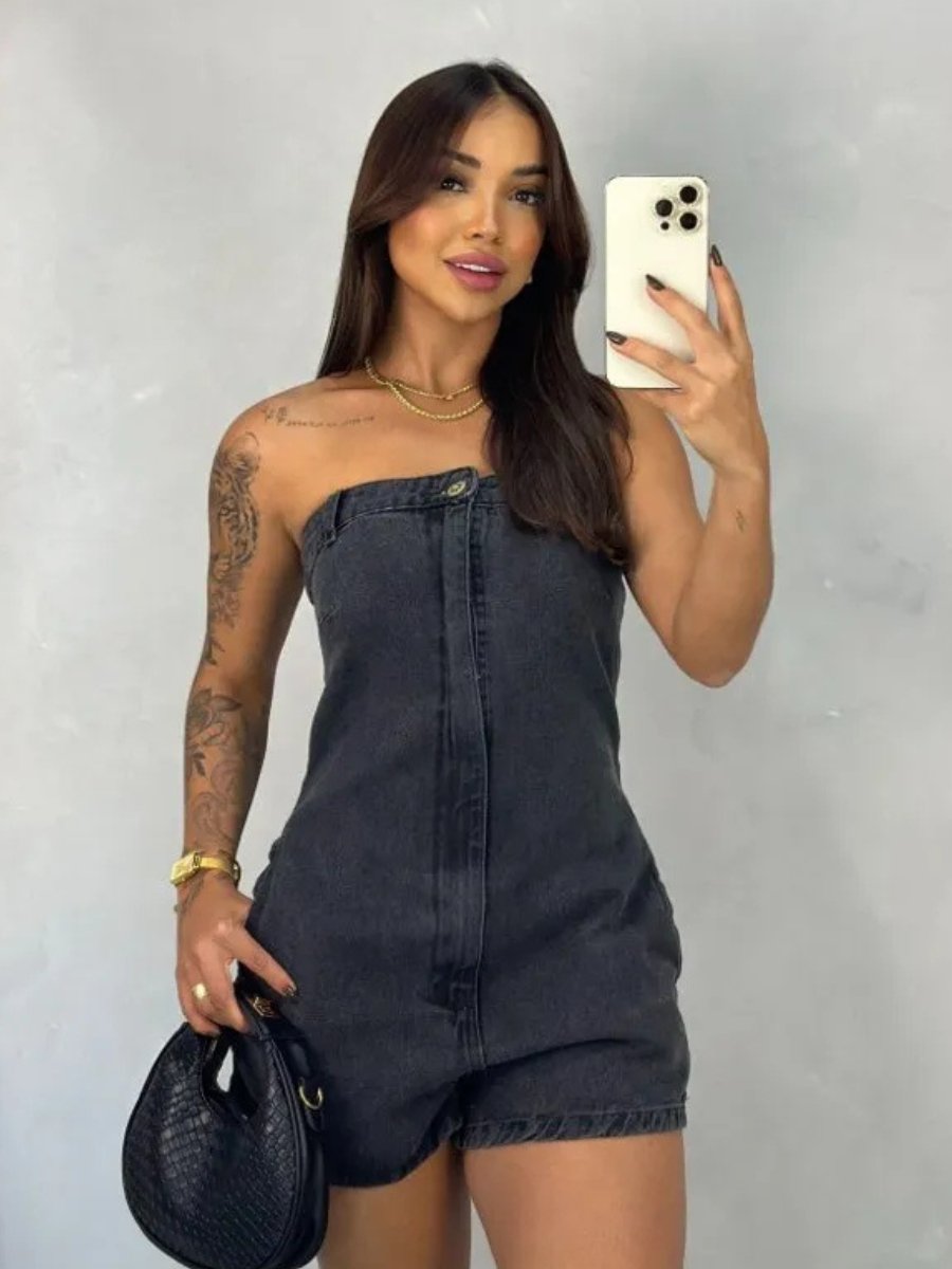 Macaquinho Jeans | My Modas Feminina